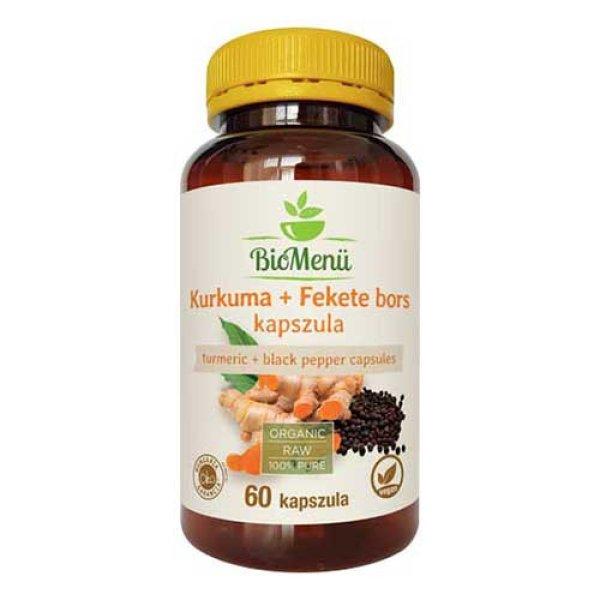 Bio menü bio kurkuma+fekete bors kapszula 60 db