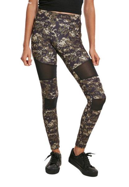 Urban Classics női Tech Mesh leggings, wood digital camo