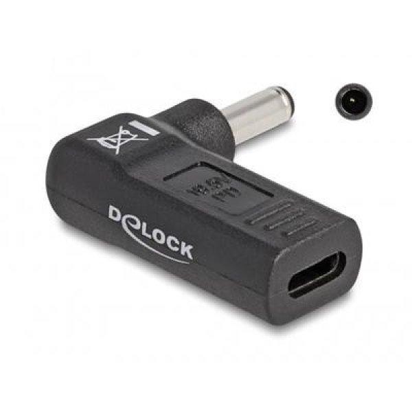 DELOCK Átalakító Laptop töltőkábel USB Type-C female > Dell 4.5 x 3.0mm
male 90 fokos