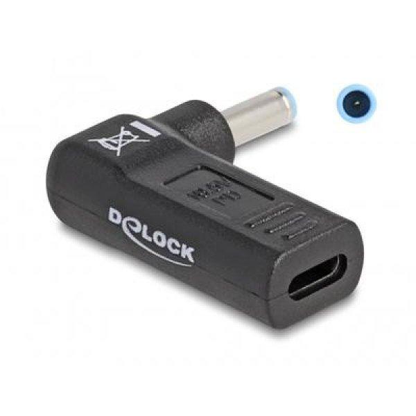 DELOCK Átalakító Laptop töltőkábel USB Type-C female > HP 4.5 x 3.0mm
male 90 fokos