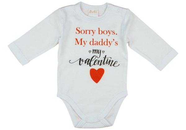 "Sorry boys. My Daddy's my valentine" feliratos valentin napi
baba body fehér