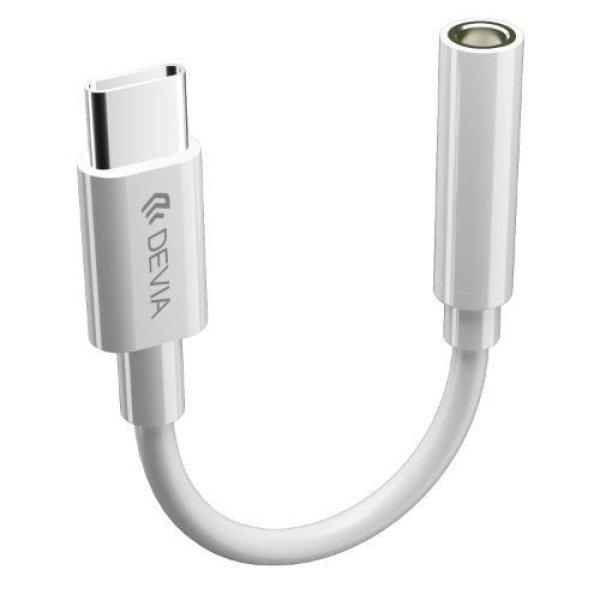 Devia Smart Series Adapter Type-C To 3.5mm With Charging White