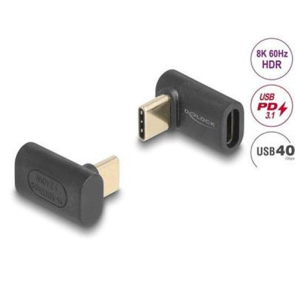 DELOCK Átalakító USB 40 Gbps Type-C male > female PD 3.1 240W 90 fokos 8K
60Hz