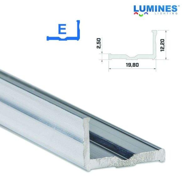 LED Alumínium Profil Széles L alakú [E] Natúr 2,02 méter