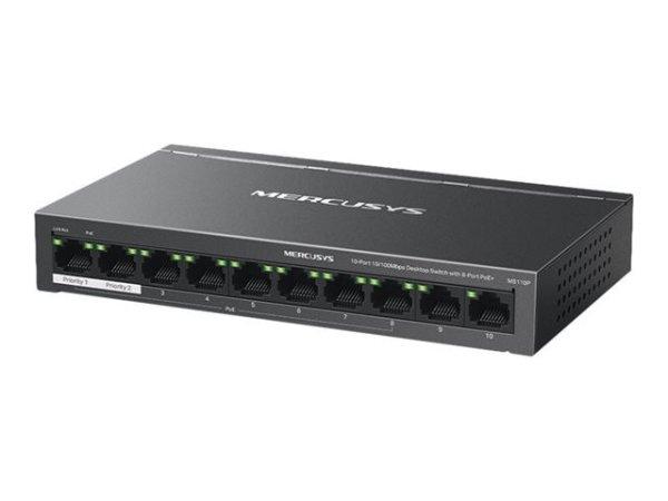 TP-LINK 10-Port 10/100Mbps Desktop Switch with 8-Port PoE+ PORT 8x 10/100 Mbps
PoE+ Ports 2x 10/100 Mbps Non-PoE Ports