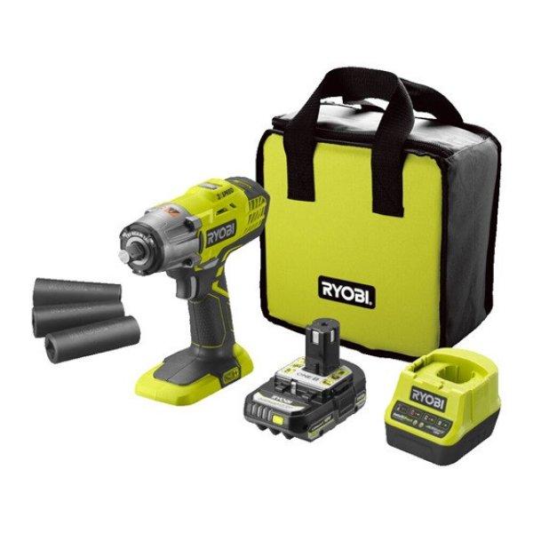 Ryobi 18V One Plus™ három sebességes 1/2 ütvecsavarozó, 1x 2,0Ah
akkumulátor, töltő - R18IW3-120S