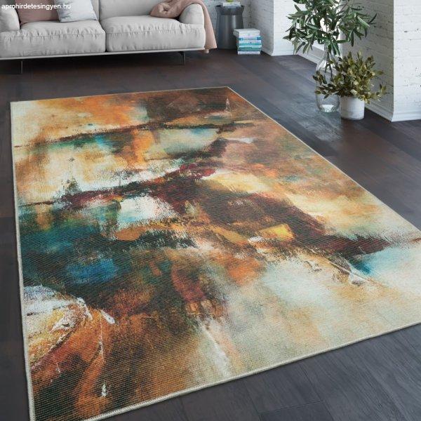 Modern szőnyeg nappaliba - színes absztrakt festett mintás 140x200 cm