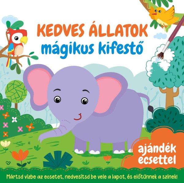 Kedves állatok - mágikus kifestő - ajándék ecsettel