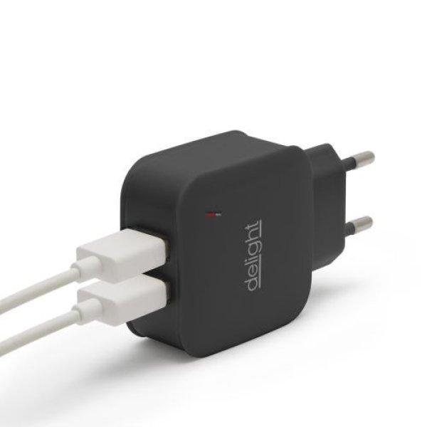 Adapter hálózati 2 usb fekete 55045-2bk elektromos