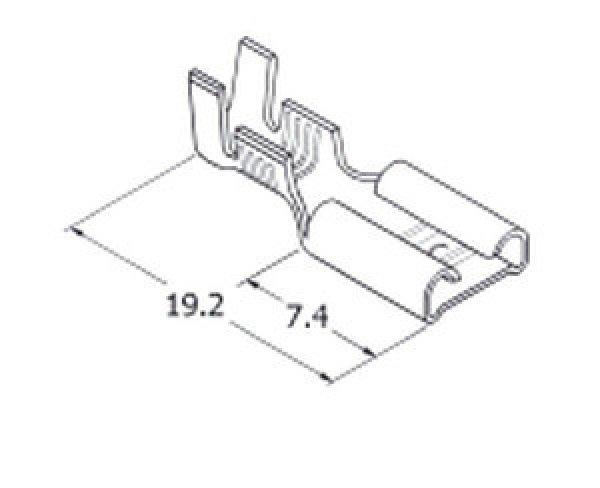 Csúszósaru hüvely, kábelvég (anya) 6,3mm 73180 100db elektromos