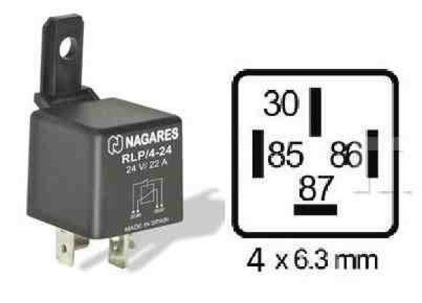 Relé nagares 4 lábú rlp/4-24 24v/22a mr 57 elektromos