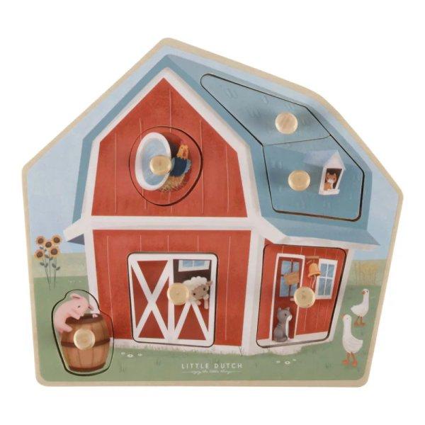 Little Dutch Fa formabeillesztő puzzle - Little farm