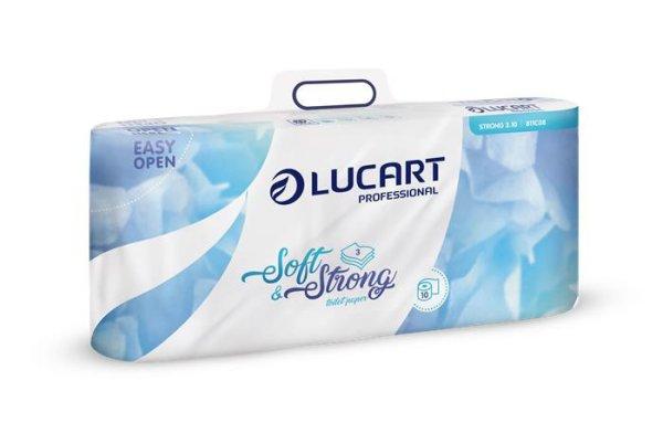 Toalettpapír, 3 rétegű, kistekercses, 10 tekercs, LUCART "Soft and
Strong", fehér