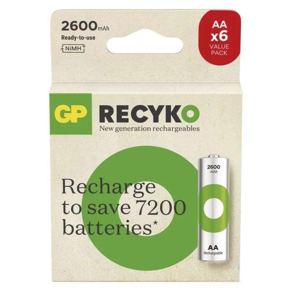 GP ReCyko NiMH Akkumulátor HR6 (AA) 2600mAh 4+2db B25274