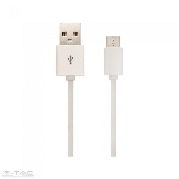 Micro USB kábel 1,5m fehér - 8450 (V-TAC)