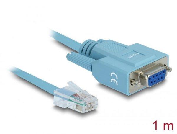 DeLock RS-232 DB9 female > 1x Serial RS-232 RJ45 male Adapter 1m Blue