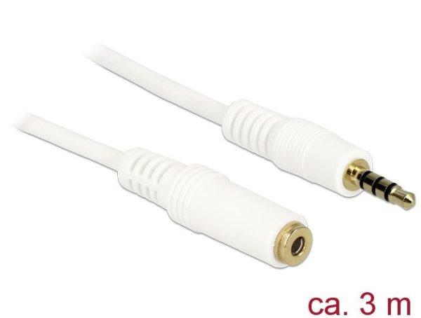 DeLock Audio Stereo Jack 3.5 mm male / female IPhone 4pin 3m Extension Cable 3m
White