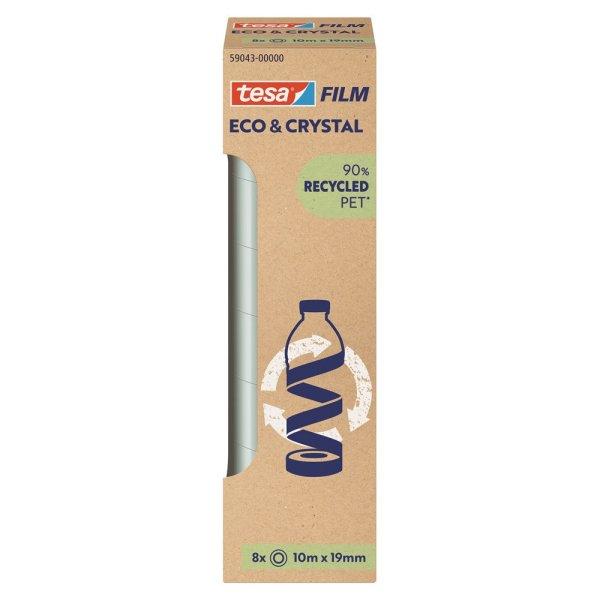 Ragasztószalag 19mmx10m irodai átlátszó újrahasznosított Tesa Eco &
Crystal 8db/doboz