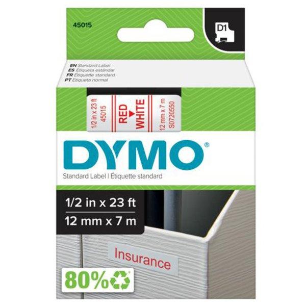 Feliratozógép szalag Dymo Letratag Dymo D1 S0720550/45015 12mmx7m, ORIGINAL,
piros/fehér 