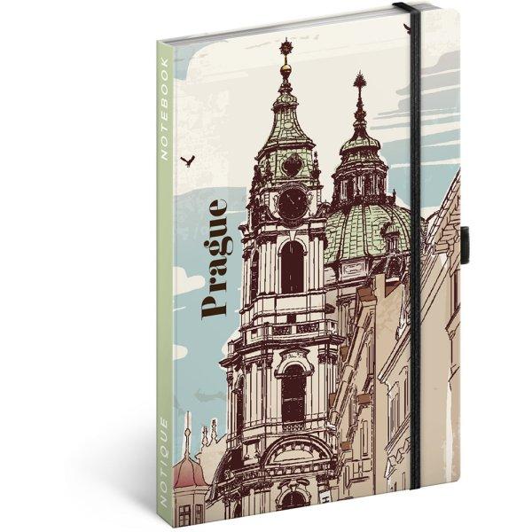 Keménytáblás notesz vonalas krémszínű lapokkal leszorító gumiszalaggal
Prague 130x210mm, Presco