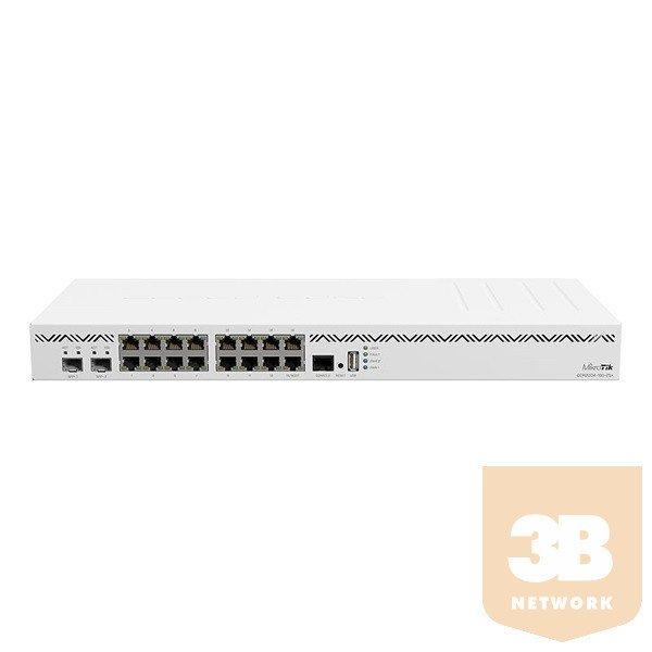 MIKROTIK Vezetékes Cloud Core Router 16x1000Mbps + 2x10Gbit SFP+, Fémházas,
Rackes - CCR2004-16G-2S+