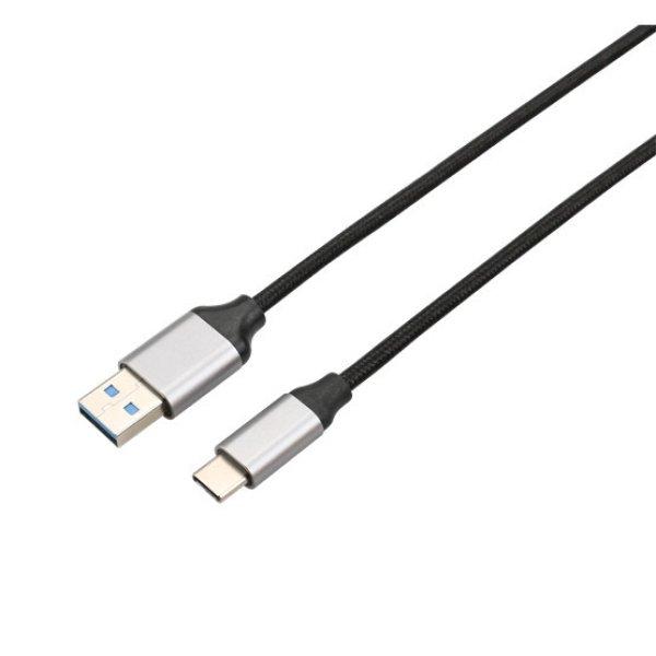 KAB AVAX CB301G STEELY USB A-Type C 60W gyorstöltő, sodorszálas kábel, 3A,
acélszürke - 1,5m