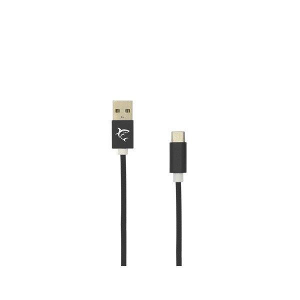 White Shark ADDER-2 USB-A - TYPE-C (M-M) kábel, 2m, fekete