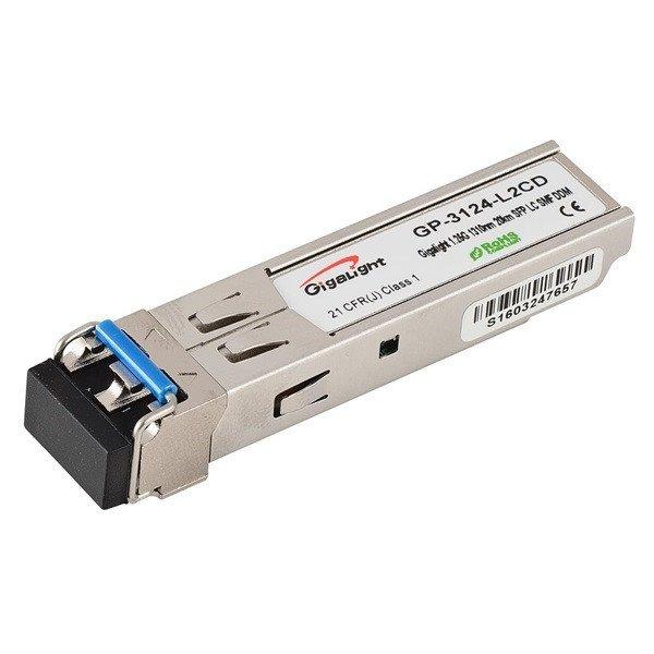 Gigalight SFP modul, 1.25G, 1310nm, 20km távolság, 0~70 hőm. tart., DDM
funkció