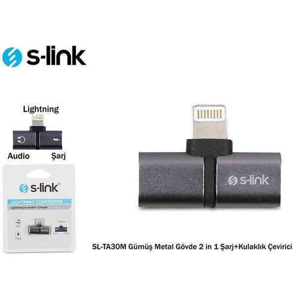 S-Link Átalakító - SL-TA30M (Bemenet: Lightning, Kimenet: 2xLightning, iphone
töltés és fejhallgató, fém, szürke)