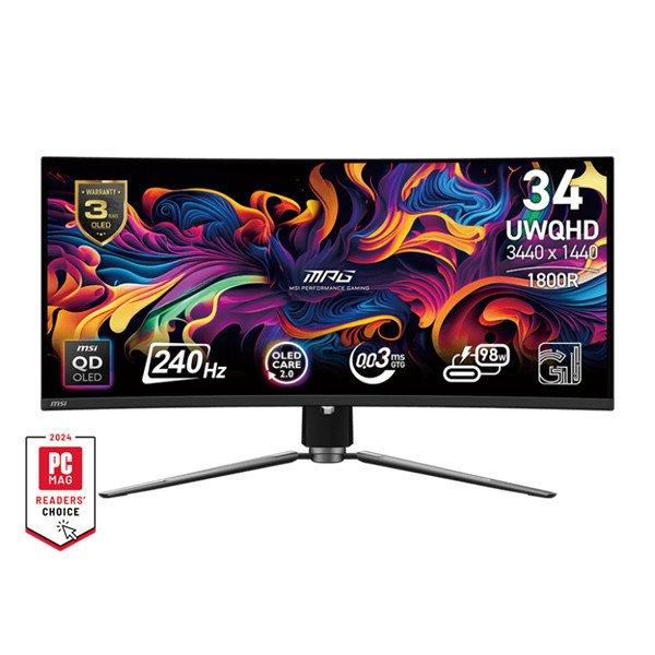 MSI Monitor GAMING MPG 341CQPX QD-OLED Ívelt 34" UWQHD 3440x1440 21:9,
240Hz, 1500000:1, 0,03ms, 2x HDMI, DP, USB-C