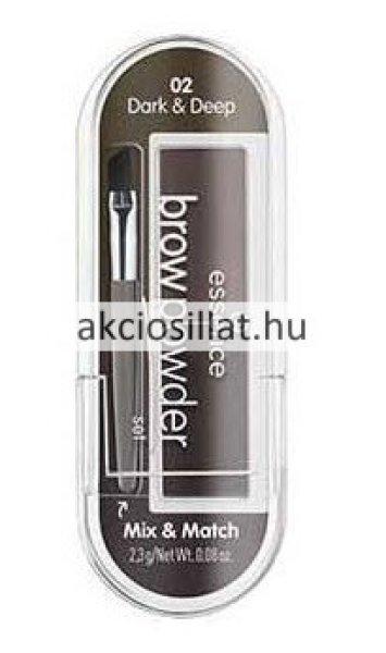 Essence Brow Powder Set Szemöldökformázó Szett 02 dark & deep