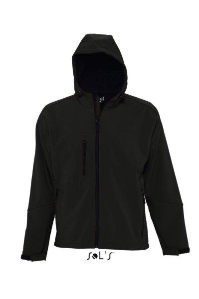 Férfi REPLAY kapucnis cipzáras softshell dzseki, SOL'S SO46602, Black-3XL