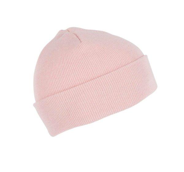 KP031 kötött duplafalu unisex sapka K-UP, Pale Pink-U