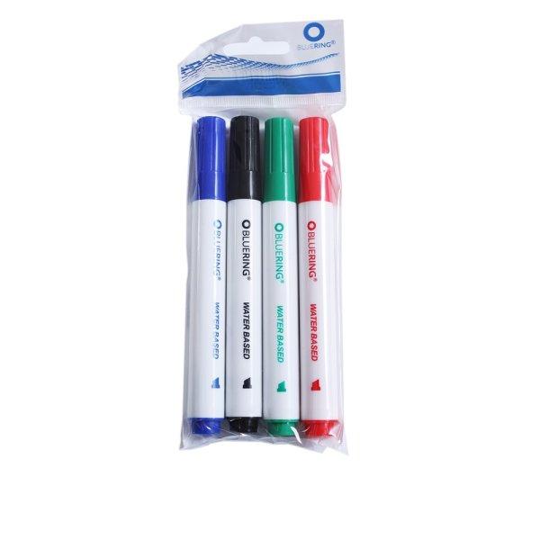 Flipchart marker készlet, rostirón vizes vágott végű 1-4mm, Bluering®, 4
klf. szín