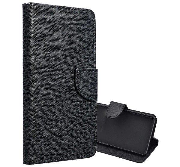 Tok álló, bőr hatású (FLIP, oldalra nyíló, asztali tartó, kártyazseb,
textil hatás) FEKETE Xiaomi Redmi Note 13 5G