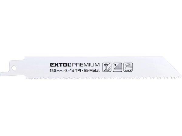 EXTOL PREMIUM szablyafűrészlap klt., 3db, Bosch befogás, 150 mm, 8-14T,
Bimetal, fém anyagokhoz, durva vágás