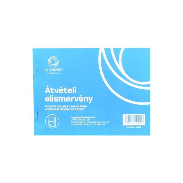 Átvételi elismervény A6, 50x3lapos B.13-67/A/VX Bluering® 