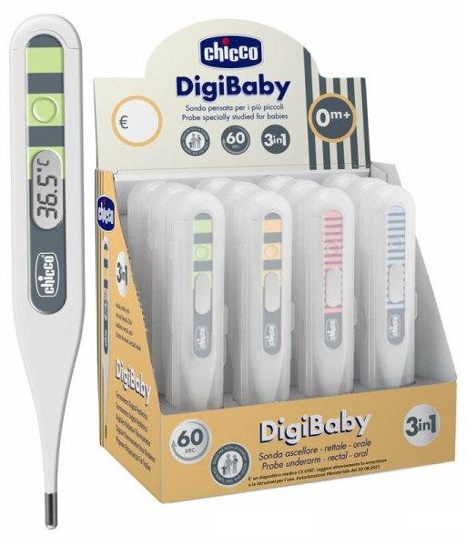 Chicco Digi Baby digitális hőmérő - Zöld csíkos