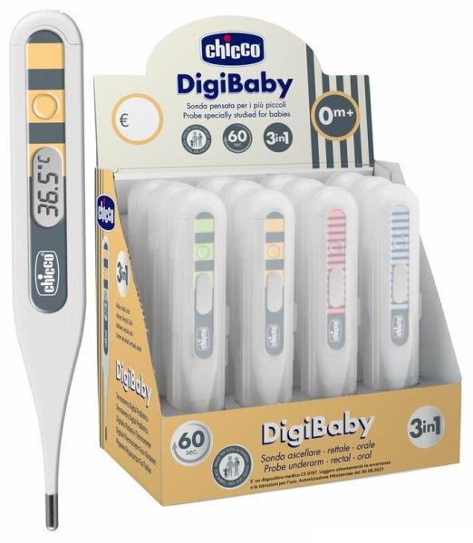 Chicco Digi Baby digitális hőmérő - Sárga csíkos