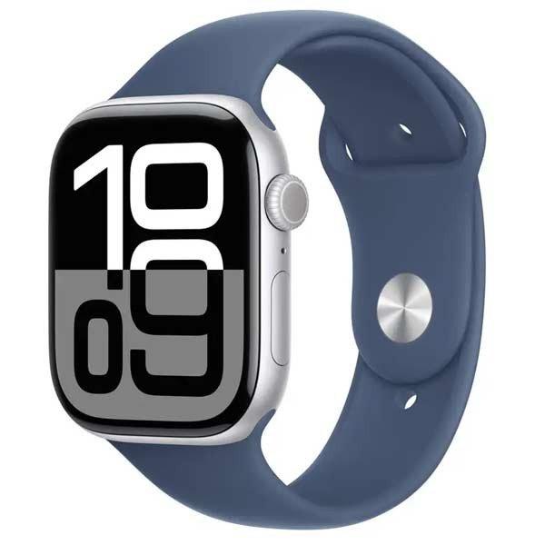 Apple Watch Series 10 GPS + Cellular 46mm Strieborné hliníkové s denimovým
športovým remienkom - M/L