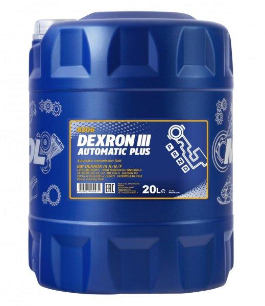 Mannol atf dexron iii 20l 8206 dexroniii h/g/f,zf-te-ml09/11/14,mb236.1