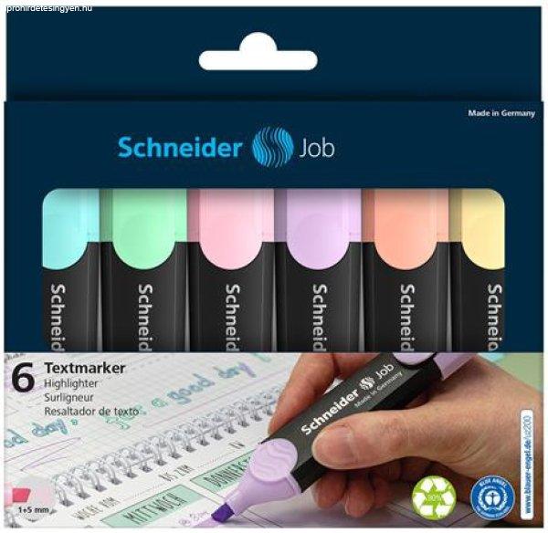 Szövegkiemelő készlet, 1-5 mm, SCHNEIDER "Job Pastel", 6
különböző pasztell szín