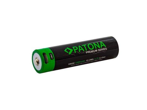 Rechargeable battery 18650 3300mAh Li-Ion 3,7V Premium PATONA PT6525