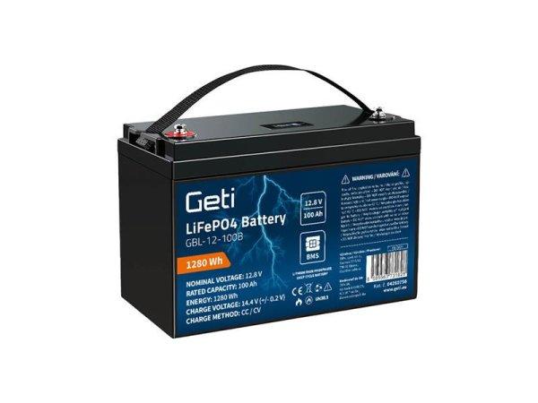 Battery LiFePO4 12,8V 100Ah GETI GBL-12-100B Bluetooth+display