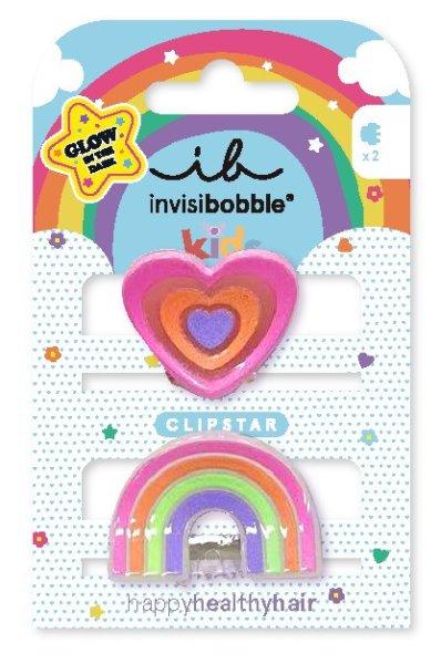 Invisibobble Hajcsipesz Clipstar Glow Happy Heart 2 db