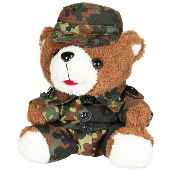 MFH Teddy mackó egyenruhában, BW terepszínű, kb. 28 cm