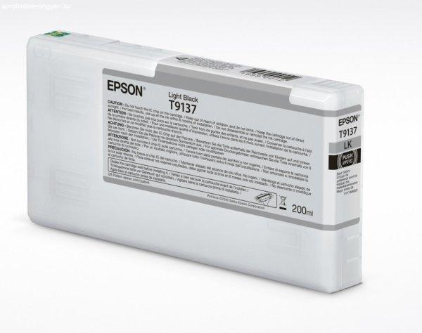 EPSON T9137 EREDETI tintapatron VILÁGOS FEKETE 200ml