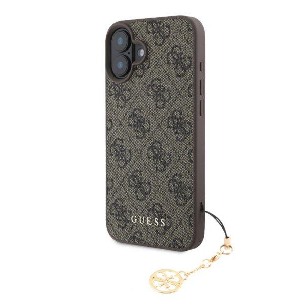 Guess Apple iPhone 16 (6.1) 4G Charms Case hátlapvédő tok barna
(GUHCP16SGF4GCW)