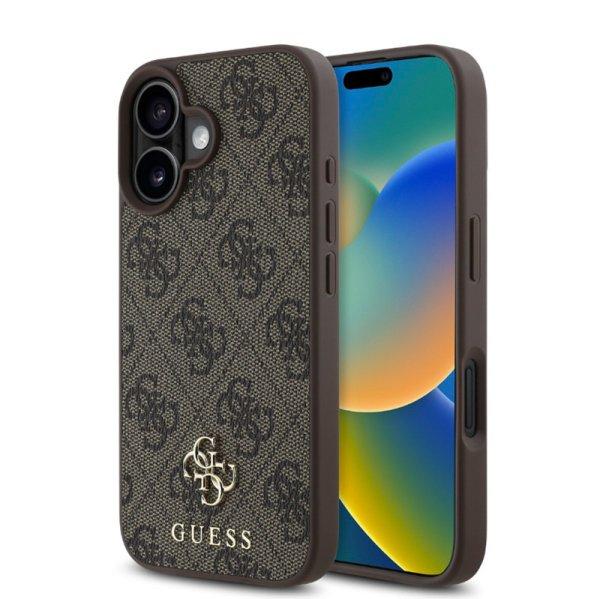 Guess PU 4G Metal Logo MagSafe Apple iPhone 16 (6.1) hátlapvédő tok barna
(GUHMP16SP4SM4MW)