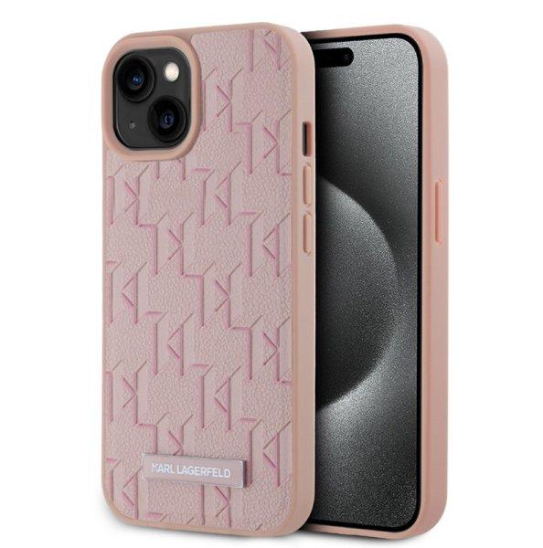 Karl Lagerfeld PU Leather Monogram Magsafe Apple iPhone 15 (6.1) hátlapvédő
tok pink (KLHMP15SPKHPORPP)